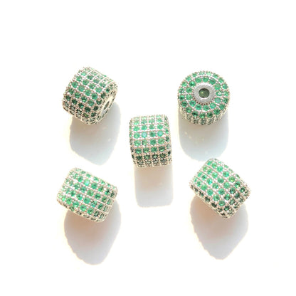 10-20pcs/lot 9.6*7.4mm Colorful CZ Paved Wheel Spacers