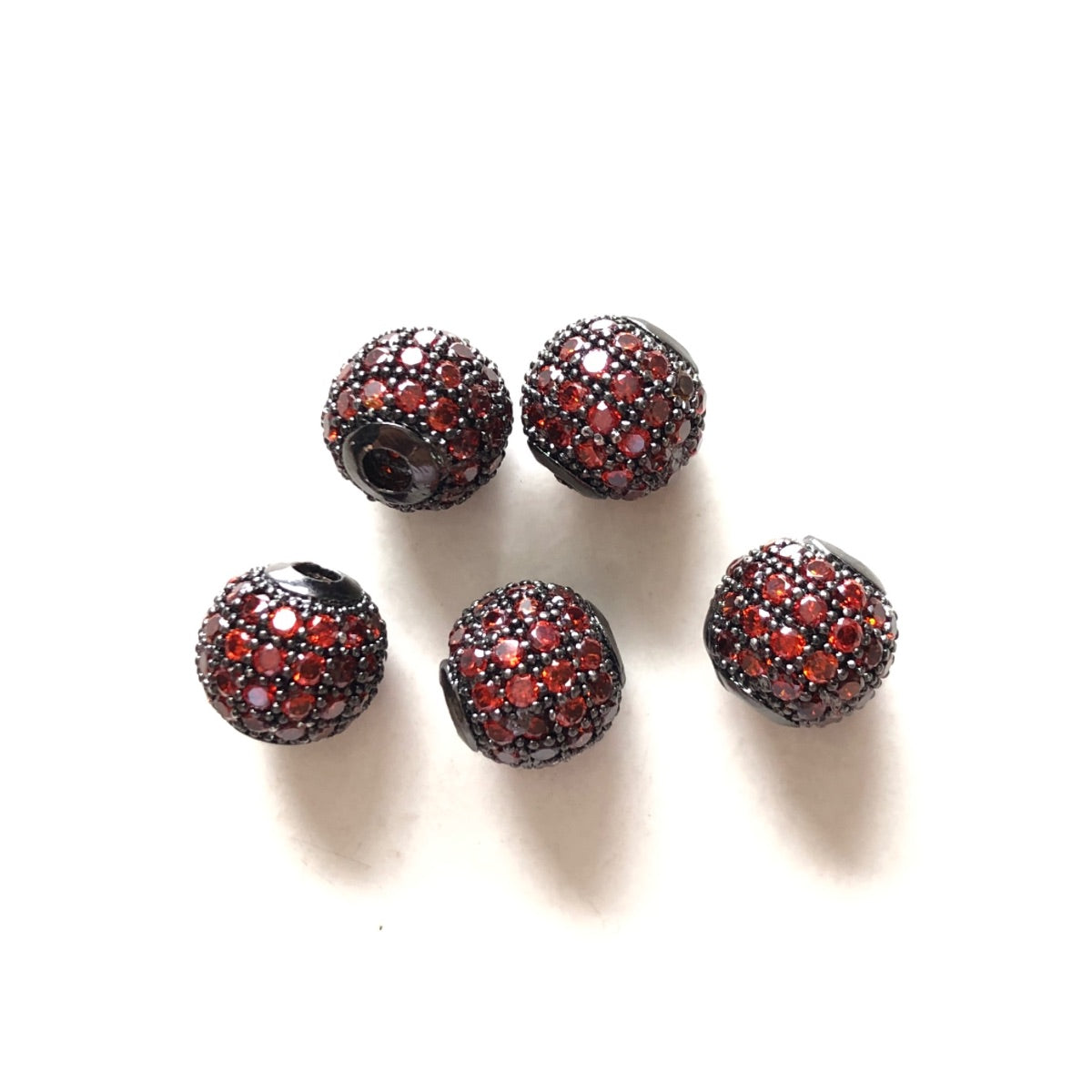 10pcs/lot 6mm, 8mm Colorful CZ Paved Ball Spacers Black Reddish Orange CZ Paved Spacers 6mm Beads 8mm Beads Ball Beads Colorful Zirconia New Spacers Arrivals Charms Beads Beyond