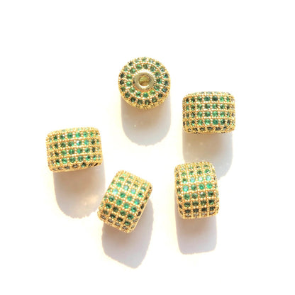 10-20pcs/lot 9.6*7.4mm Colorful CZ Paved Wheel Spacers
