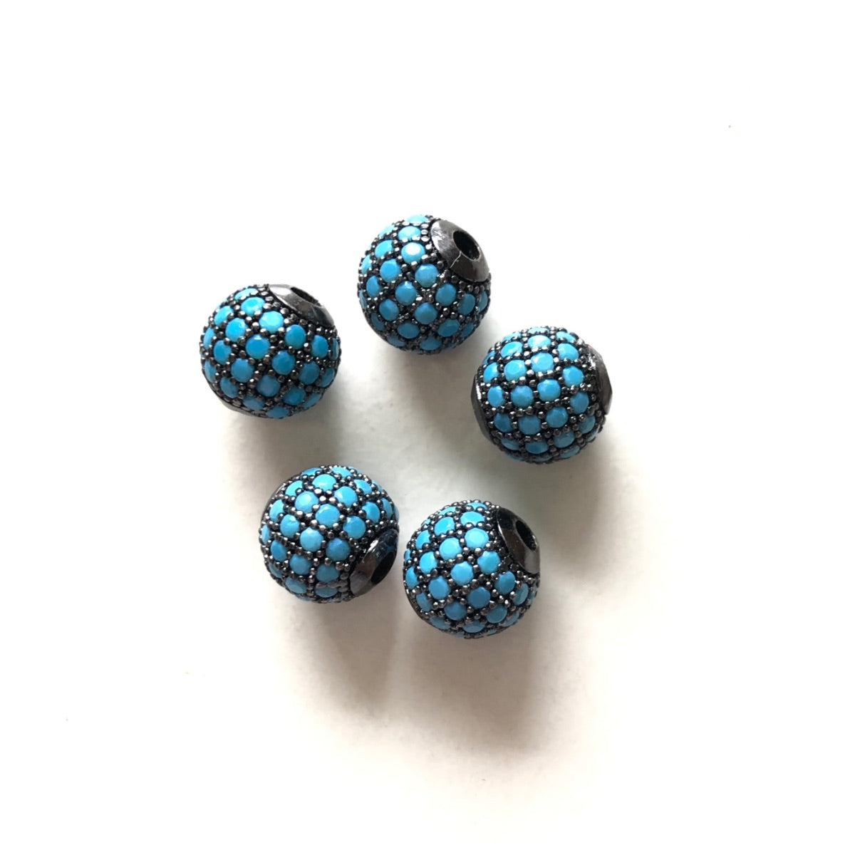 10pcs/lot 6mm, 8mm Colorful CZ Paved Ball Spacers Black Turquoise CZ Paved Spacers 6mm Beads 8mm Beads Ball Beads Colorful Zirconia New Spacers Arrivals Charms Beads Beyond