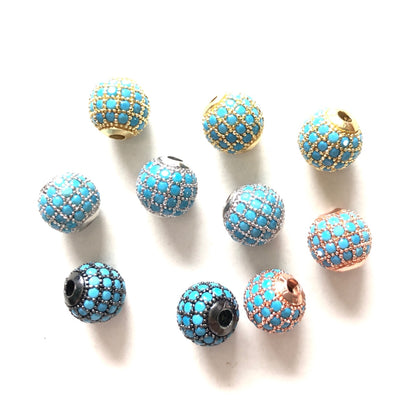 10pcs/lot 6mm, 8mm Colorful CZ Paved Ball Spacers Mix Colors Turquoise CZ Paved Spacers 6mm Beads 8mm Beads Ball Beads Colorful Zirconia New Spacers Arrivals Charms Beads Beyond