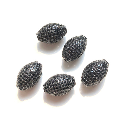 10pcs/lot 14.6*9.5mm CZ Paved Olive Spacer Beads