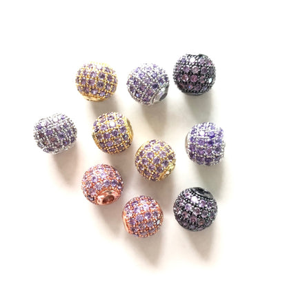 10pcs/lot 6mm, 8mm Colorful CZ Paved Ball Spacers Mix Colors Purple CZ Paved Spacers 6mm Beads 8mm Beads Ball Beads Colorful Zirconia New Spacers Arrivals Charms Beads Beyond