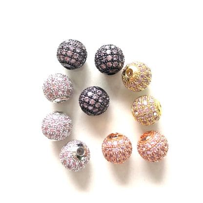 10pcs/lot 6mm, 8mm Colorful CZ Paved Ball Spacers Mix Colors Pink CZ Paved Spacers 6mm Beads 8mm Beads Ball Beads Colorful Zirconia New Spacers Arrivals Charms Beads Beyond