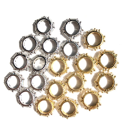 20-50pcs/lot 9mm CZ Pave Rondelle Wheel Spacers Mix Colors CZ Paved Spacers Big Hole Beads New Spacers Arrivals Rondelle Beads Wholesale Charms Beads Beyond