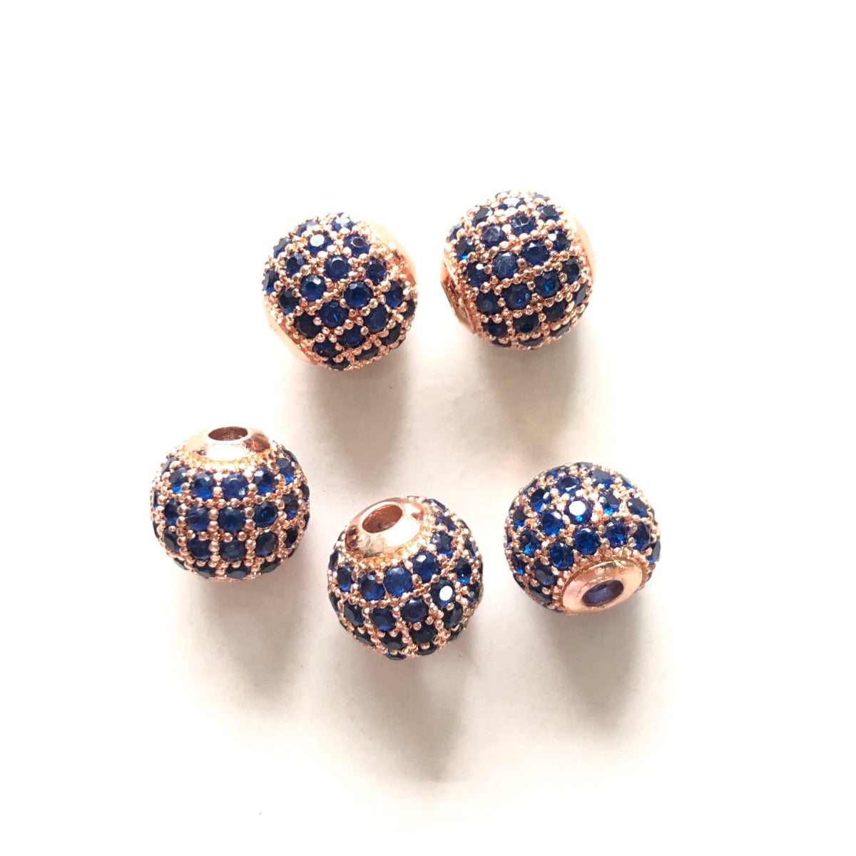 10pcs/lot 6mm, 8mm Colorful CZ Paved Ball Spacers Rose Gold Blue CZ Paved Spacers 6mm Beads 8mm Beads Ball Beads Colorful Zirconia New Spacers Arrivals Charms Beads Beyond