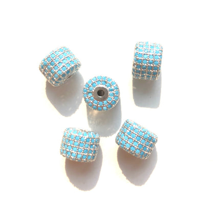 10-20pcs/lot 9.6*7.4mm Colorful CZ Paved Wheel Spacers