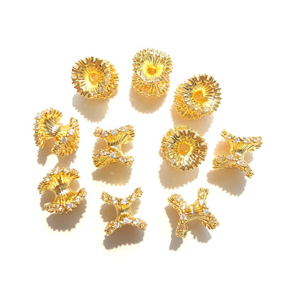 10-20-50pcs/lot 10*10mm, 12*13mm CZ Paved Hour Glass Spacers
