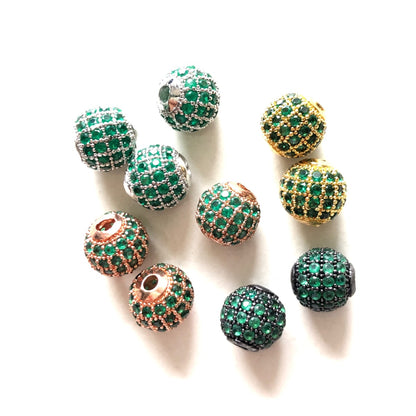 10pcs/lot 6mm, 8mm Colorful CZ Paved Ball Spacers Mix Colors Green CZ Paved Spacers 6mm Beads 8mm Beads Ball Beads Colorful Zirconia New Spacers Arrivals Charms Beads Beyond