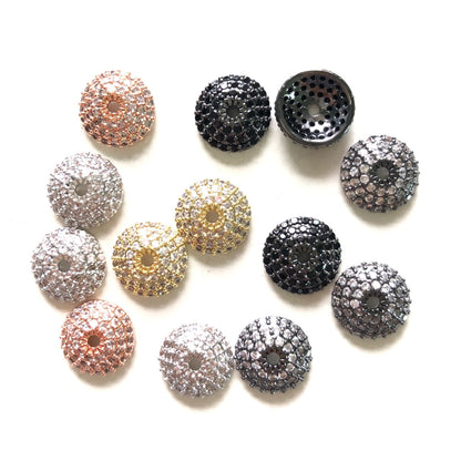20pcs/lot 8/10/11mm Half Round CZ Paved Beads Caps Spacers Mix Colors CZ Paved Spacers Beads Caps New Spacers Arrivals Charms Beads Beyond