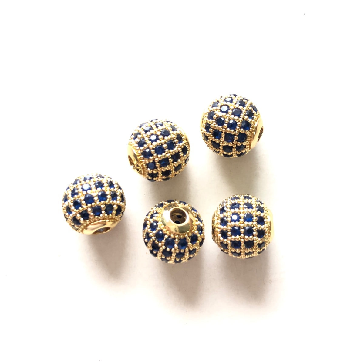 10pcs/lot 6mm, 8mm Colorful CZ Paved Ball Spacers Gold Blue CZ Paved Spacers 6mm Beads 8mm Beads Ball Beads Colorful Zirconia New Spacers Arrivals Charms Beads Beyond