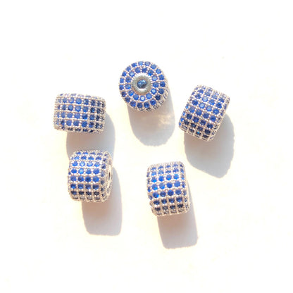 10-20pcs/lot 9.6*7.4mm Colorful CZ Paved Wheel Spacers