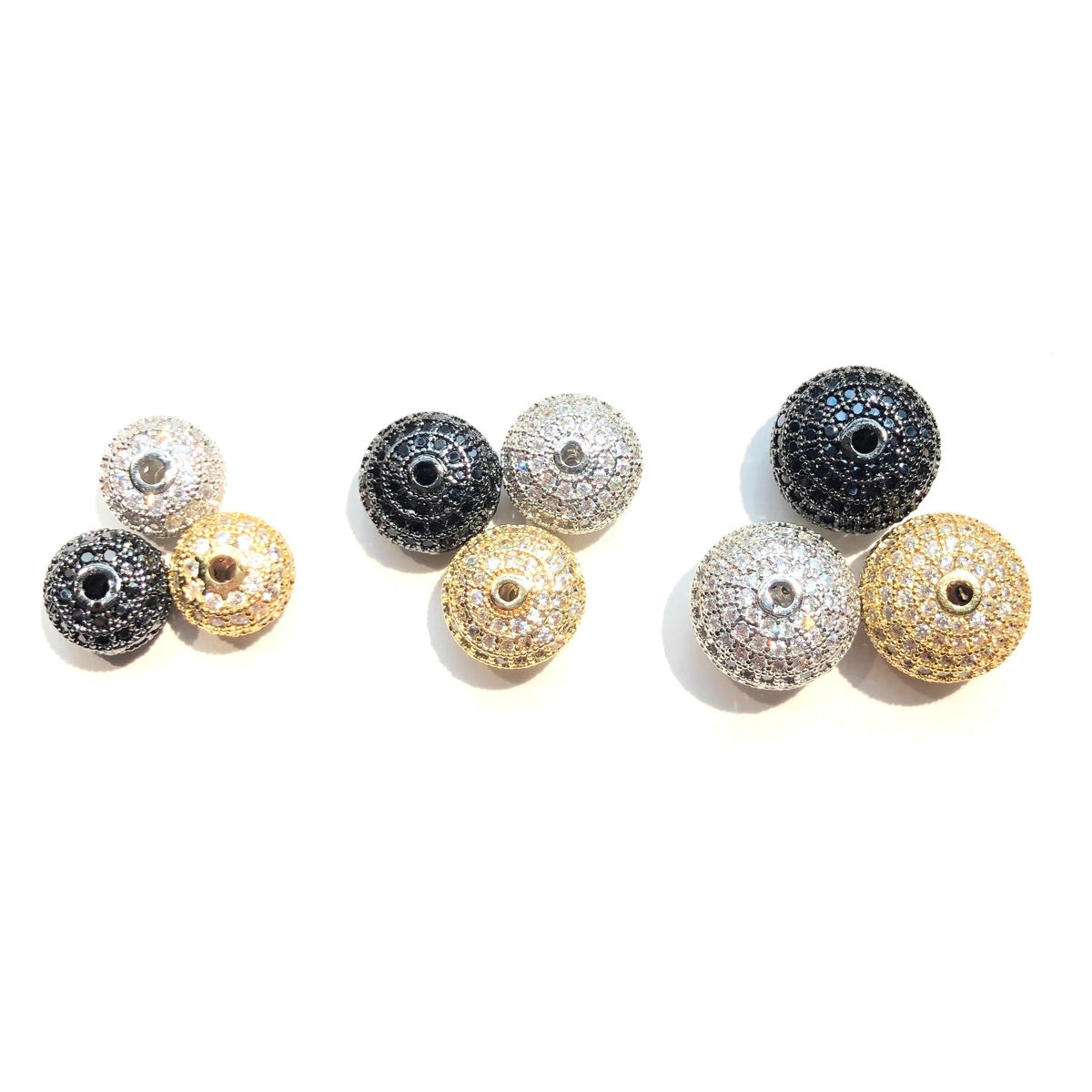 10-20pcs/lot 10mm, 11.5mm, 13mm CZ Paved Wheel Spacers