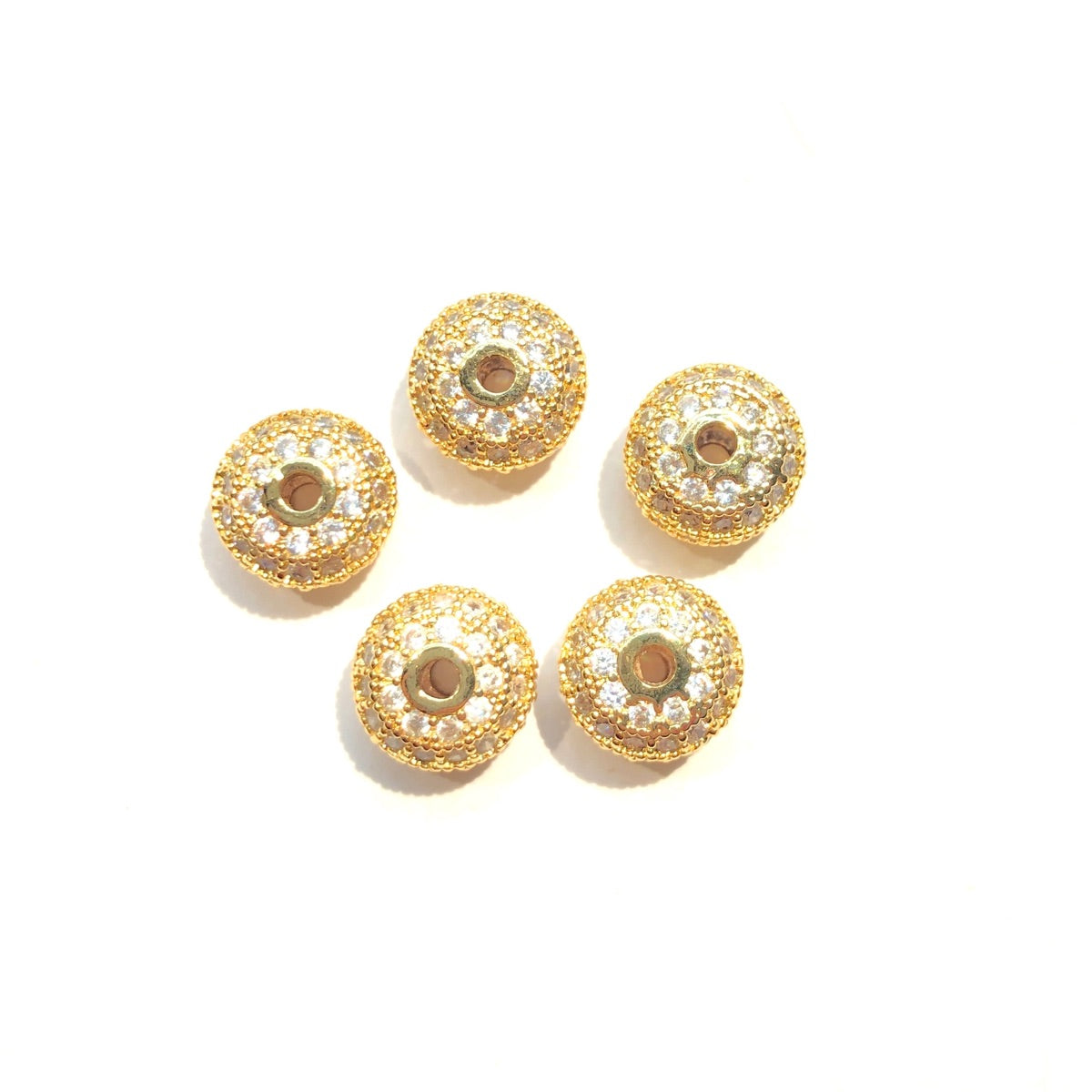 10-20pcs/lot 10mm, 11.5mm, 13mm CZ Paved Wheel Spacers