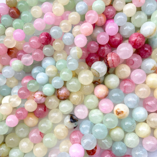 2 Strands/lot 8/10/12mm Multicolor Chalcedony Jade Round Stone Beads Stone Beads 12mm Stone Beads 8mm Stone Beads New Beads Arrivals Round Jade Beads Charms Beads Beyond