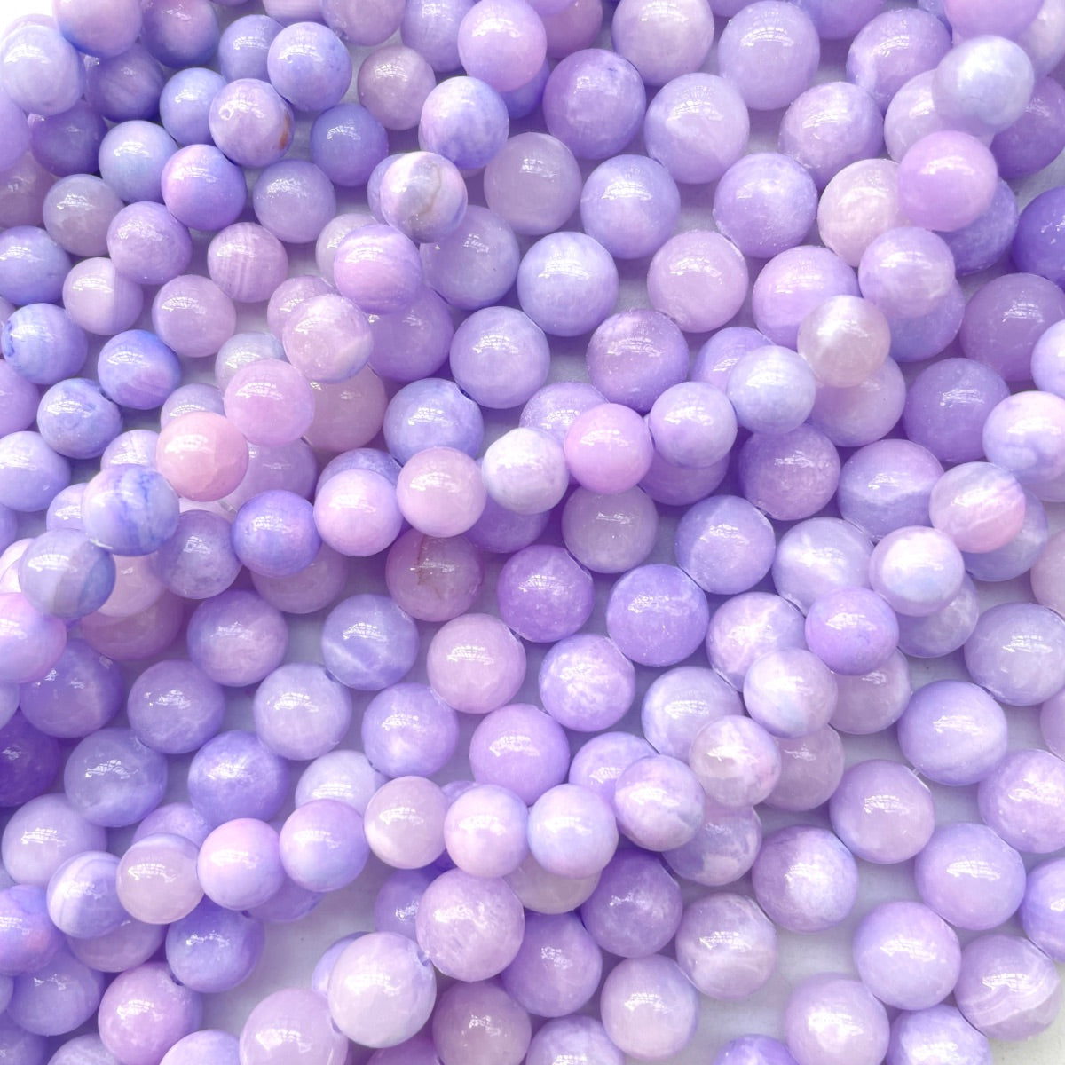 2 Strands/lot 8/10mm Light Purple Jade Round Stone Beads Stone Beads 8mm Stone Beads New Beads Arrivals Round Jade Beads Charms Beads Beyond