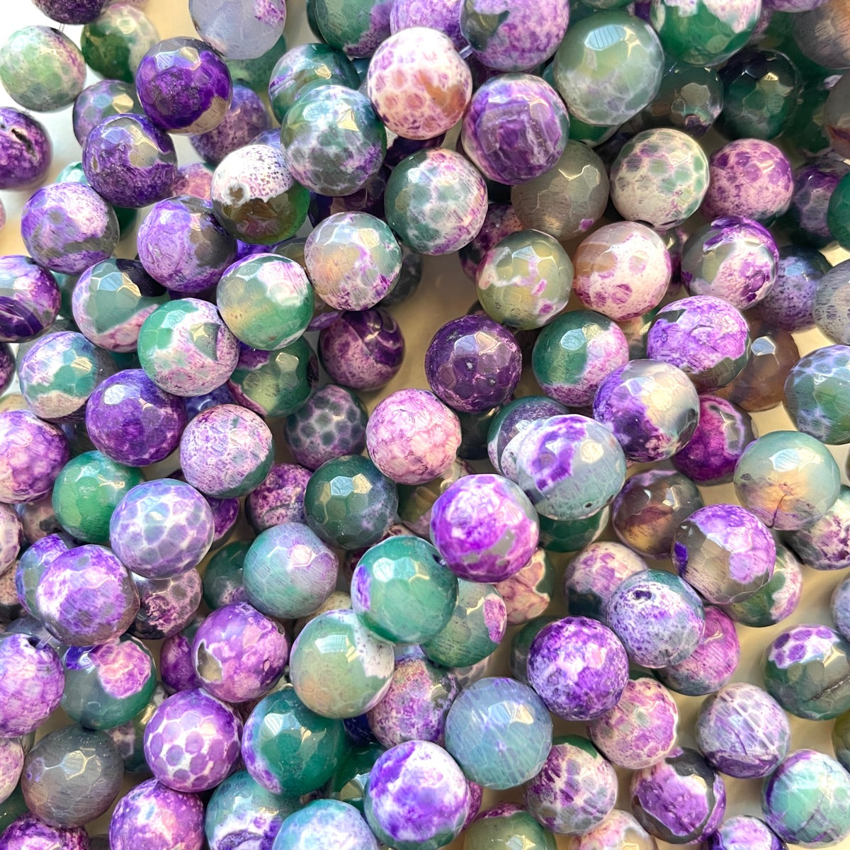 2 Strands/lot 10mm Colorful Hot Pink/Fuchsia Blue Purple Green Fire Agate Faceted Stone Beads Purple Green Stone Beads Faceted Agate Beads New Beads Arrivals Charms Beads Beyond