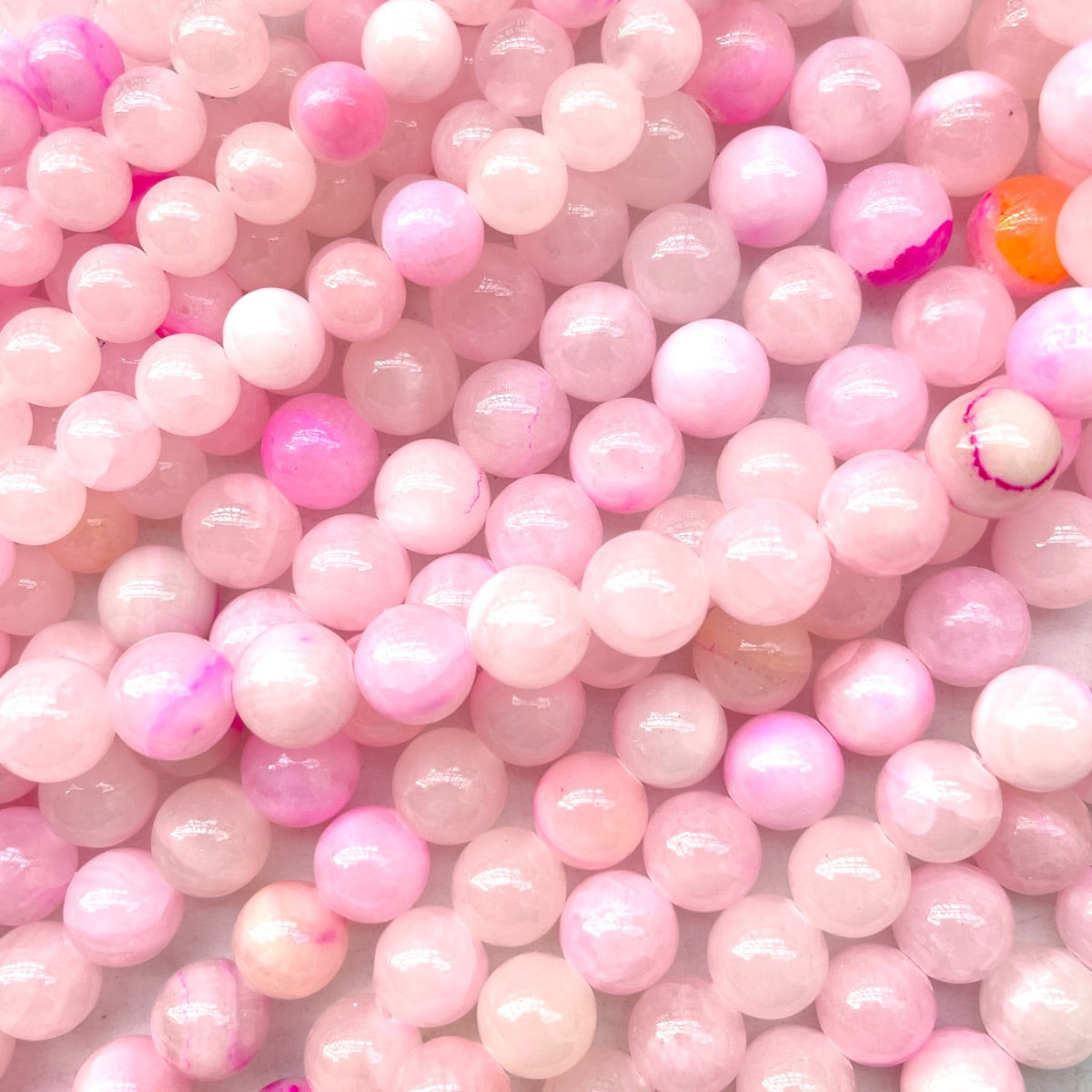 2 Strands/lot 8/10mm Pink Chalcedony Jade Round Stone Beads Stone Beads 12mm Stone Beads 8mm Stone Beads Breast Cancer Awareness New Beads Arrivals Persian Jade Beads Round Jade Beads Charms Beads Beyond