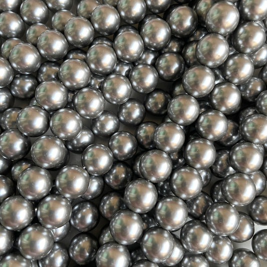2 Strands/lot 10mm Dark Silver Round Pearls Pearls Charms Beads Beyond