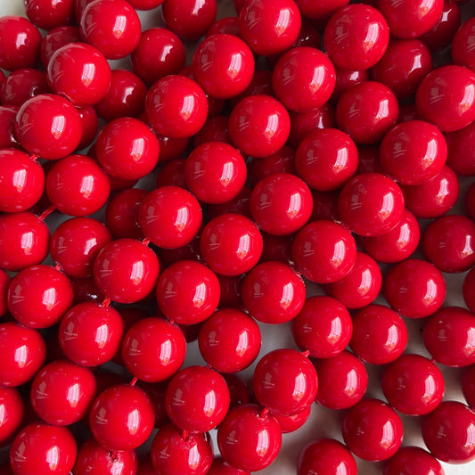 2 Strands/lot 10mm Red Round Pearls Pearls Charms Beads Beyond