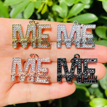 10pcs/lot CZ Paved Unapologetically ME Word Charms CZ Paved Charms New Charms Arrivals Words & Quotes Charms Beads Beyond
