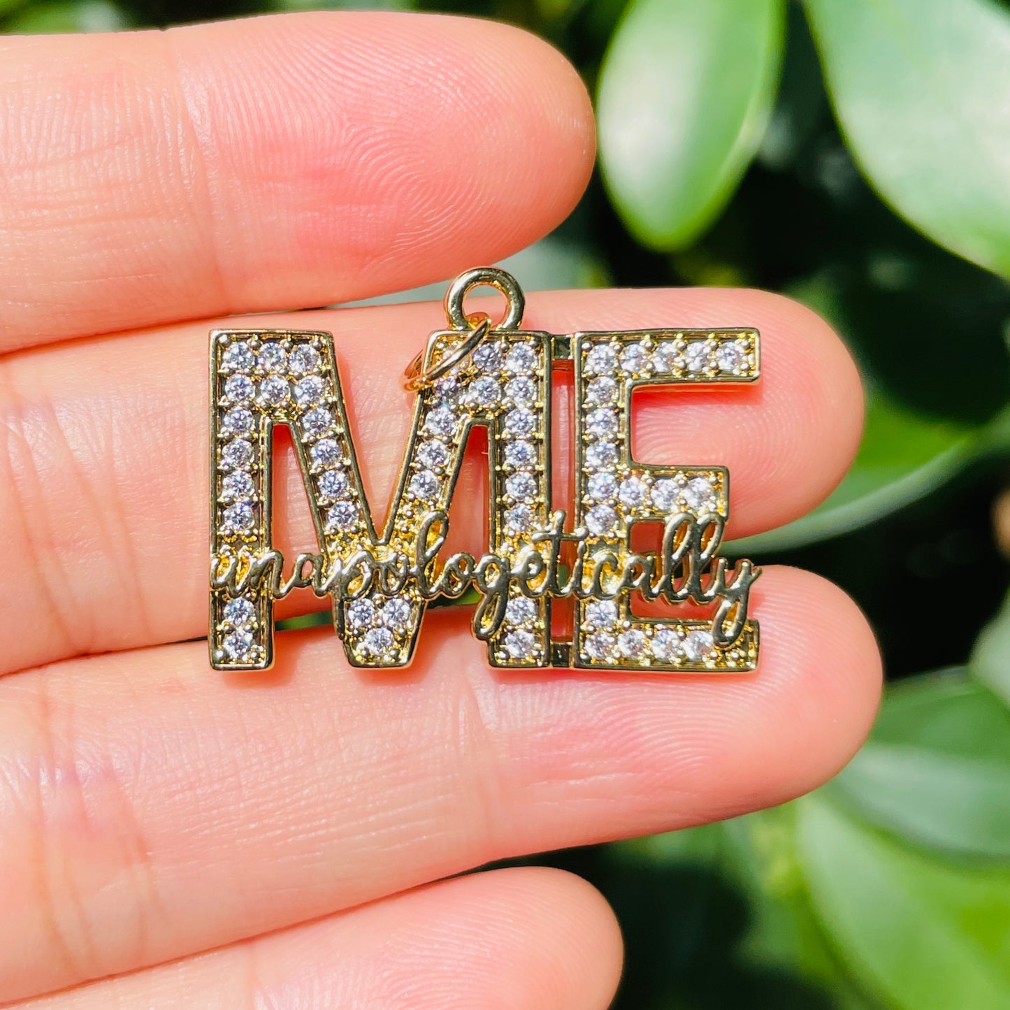 10pcs Micro Pave CZ Word Boss Charms, Word Charms, Boss Letter