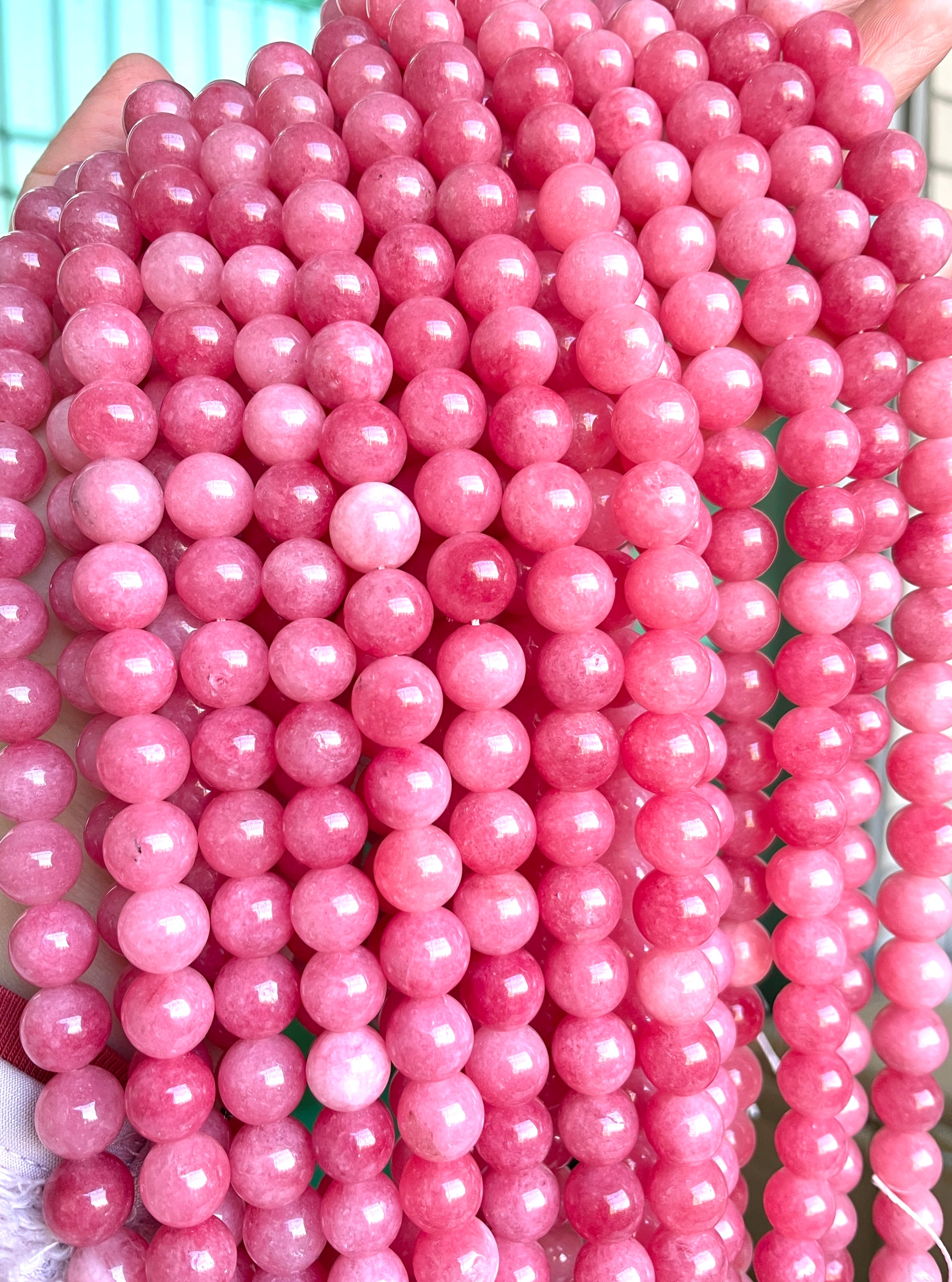 2 Strands/lot 10/12mm Pink Chalcedony Jade Round Stone Beads Stone Beads 12mm Stone Beads New Beads Arrivals Other Stone Beads Charms Beads Beyond