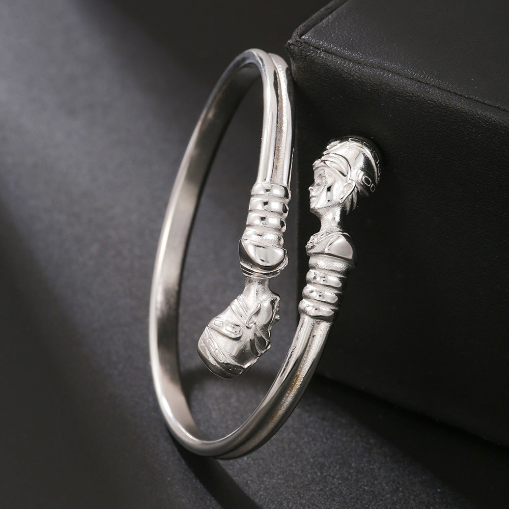 5pcs/Lot Queen Nefertiti Stainless Steel Bangle for Women Women & Men Bracelets Charms Beads Beyond
