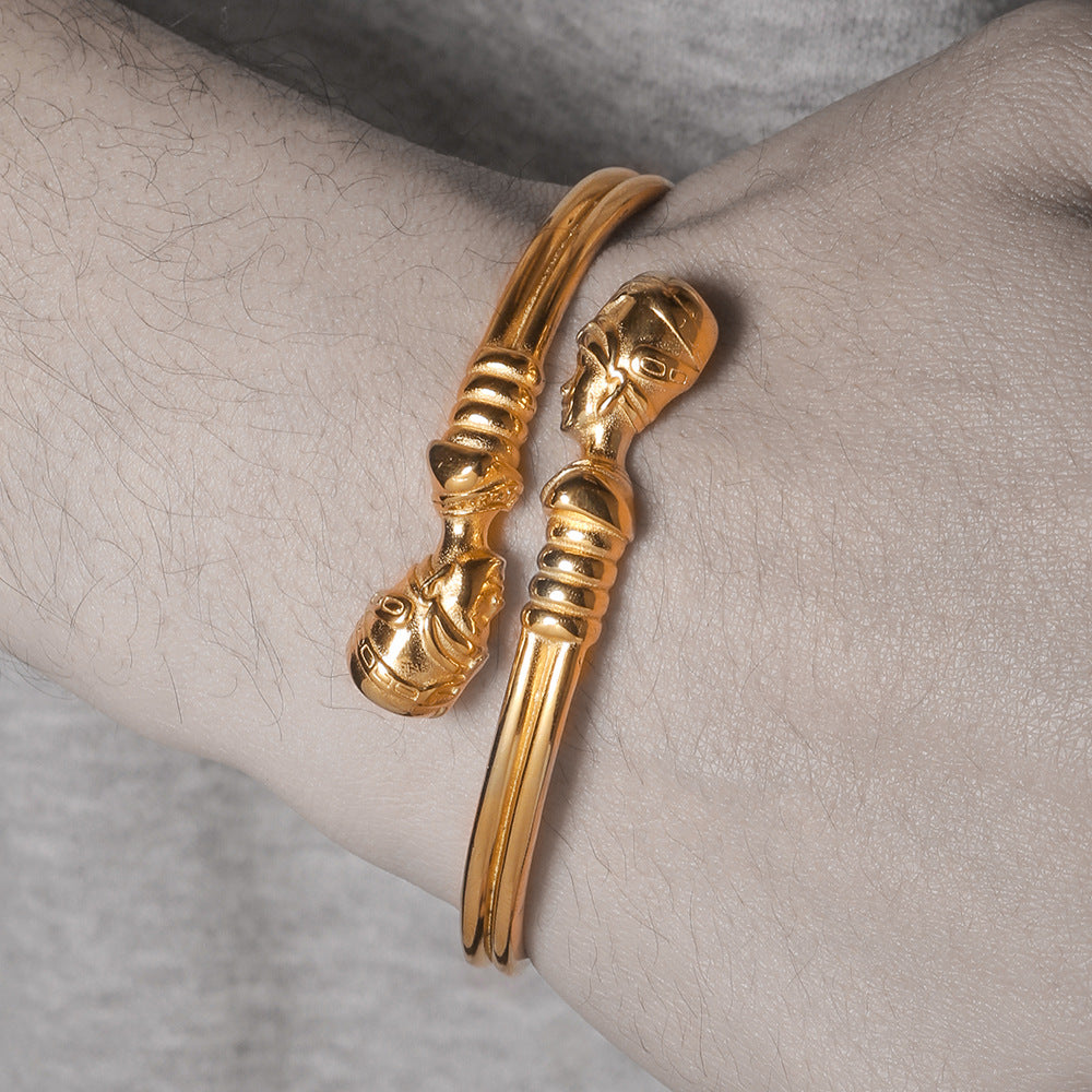 5pcs/Lot Queen Nefertiti Stainless Steel Bangle for Women Women & Men Bracelets Charms Beads Beyond