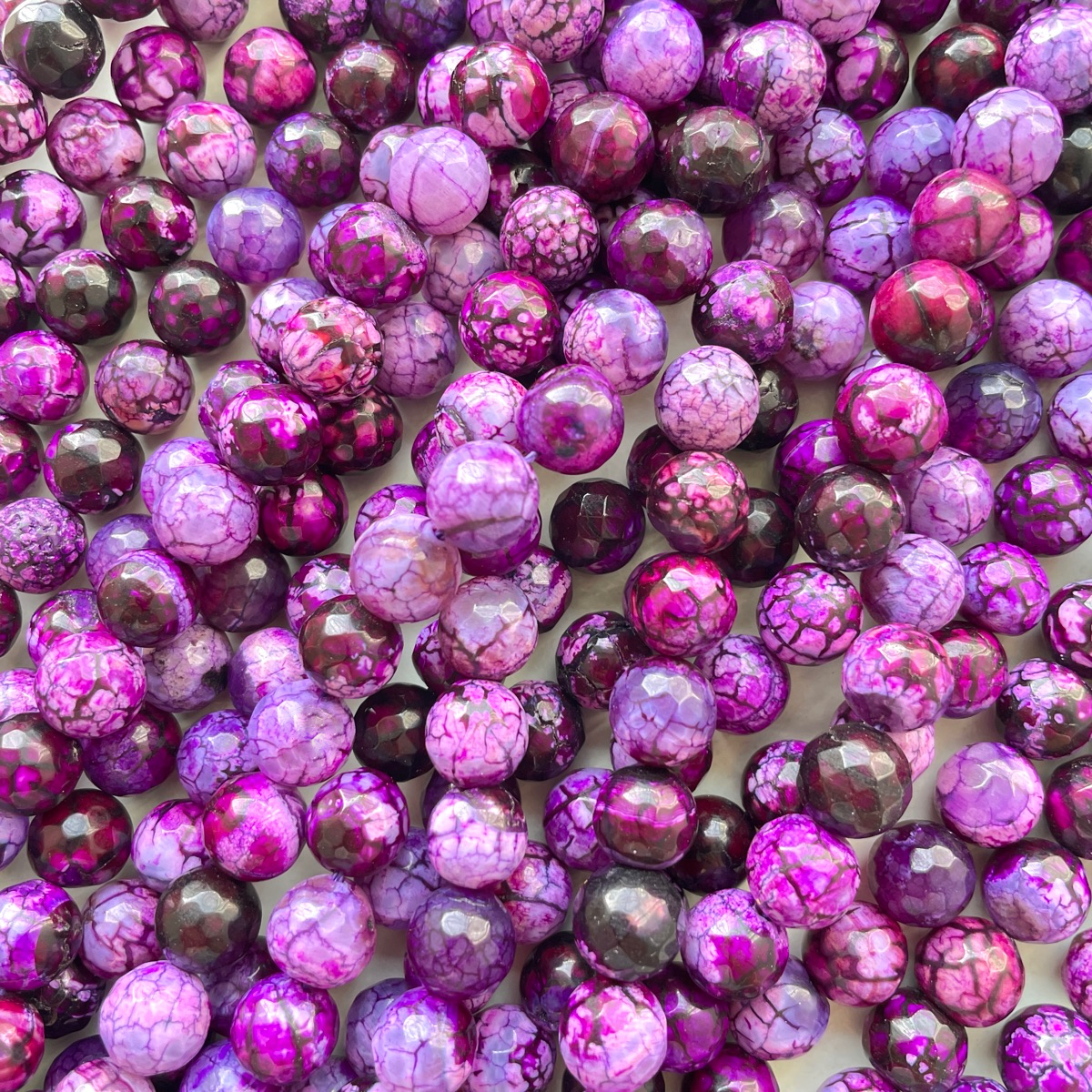 2 Strands/lot 10mm Colorful Cracked Fire Agate Faceted Stone Beads Purple Stone Beads Faceted Agate Beads New Beads Arrivals Charms Beads Beyond