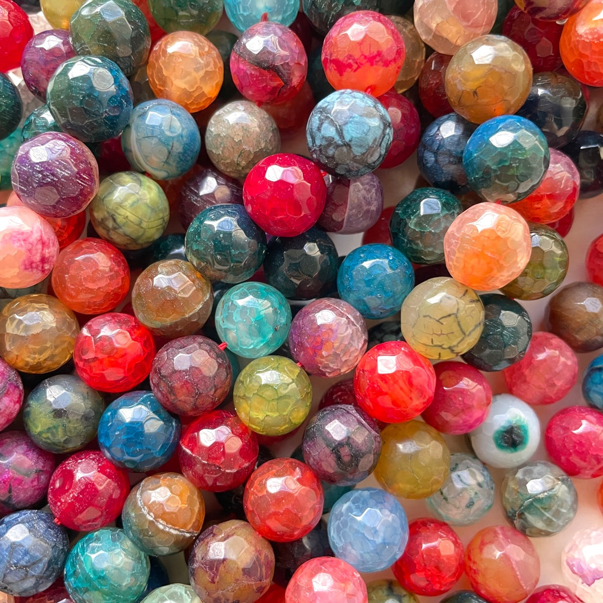 2 Strands/lot 10/12mm Multicolor Tourmaline Agate Stone Faceted Beads Stone Beads 12mm Stone Beads Faceted Agate Beads New Beads Arrivals Charms Beads Beyond