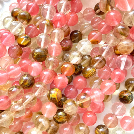 2 Strands/lot 10mm Multicolor Watermelon Quartz Stone Round Beads Stone Beads New Beads Arrivals Other Stone Beads Charms Beads Beyond