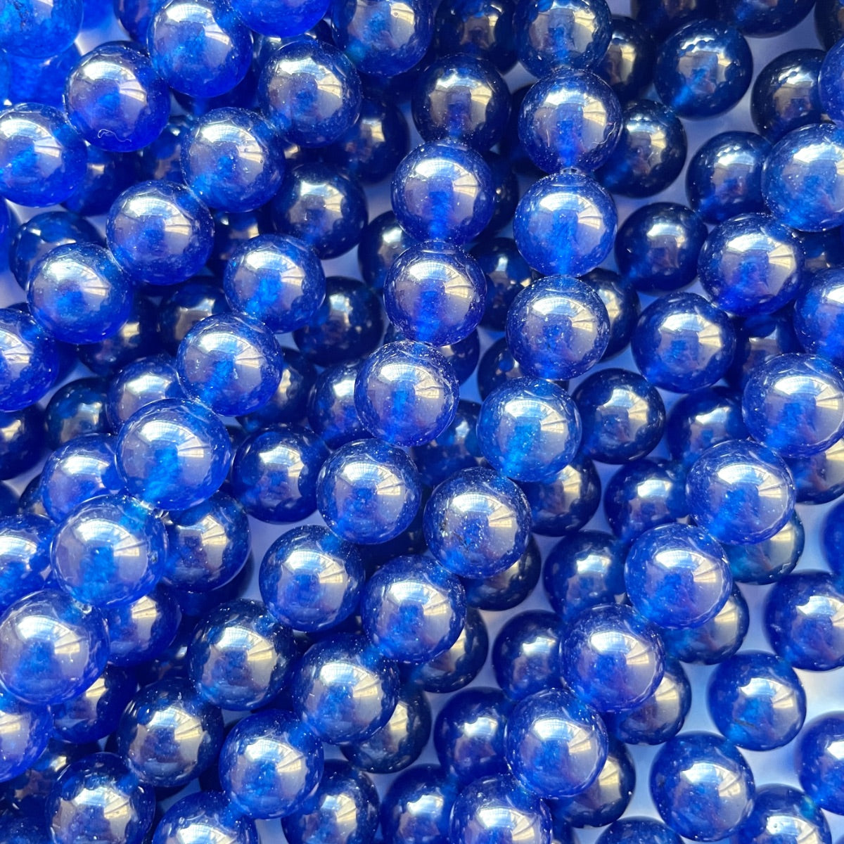 New Multicolor 8mm Blue Mottled Jade Round Gem Beads Loose Beads 15