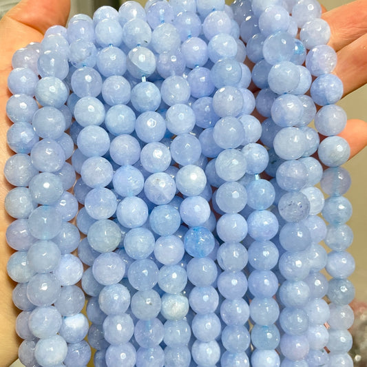 2 Strands/lot 10mm Blue Faceted Jade Stone Beads Stone Beads Faceted Jade Beads New Beads Arrivals Charms Beads Beyond
