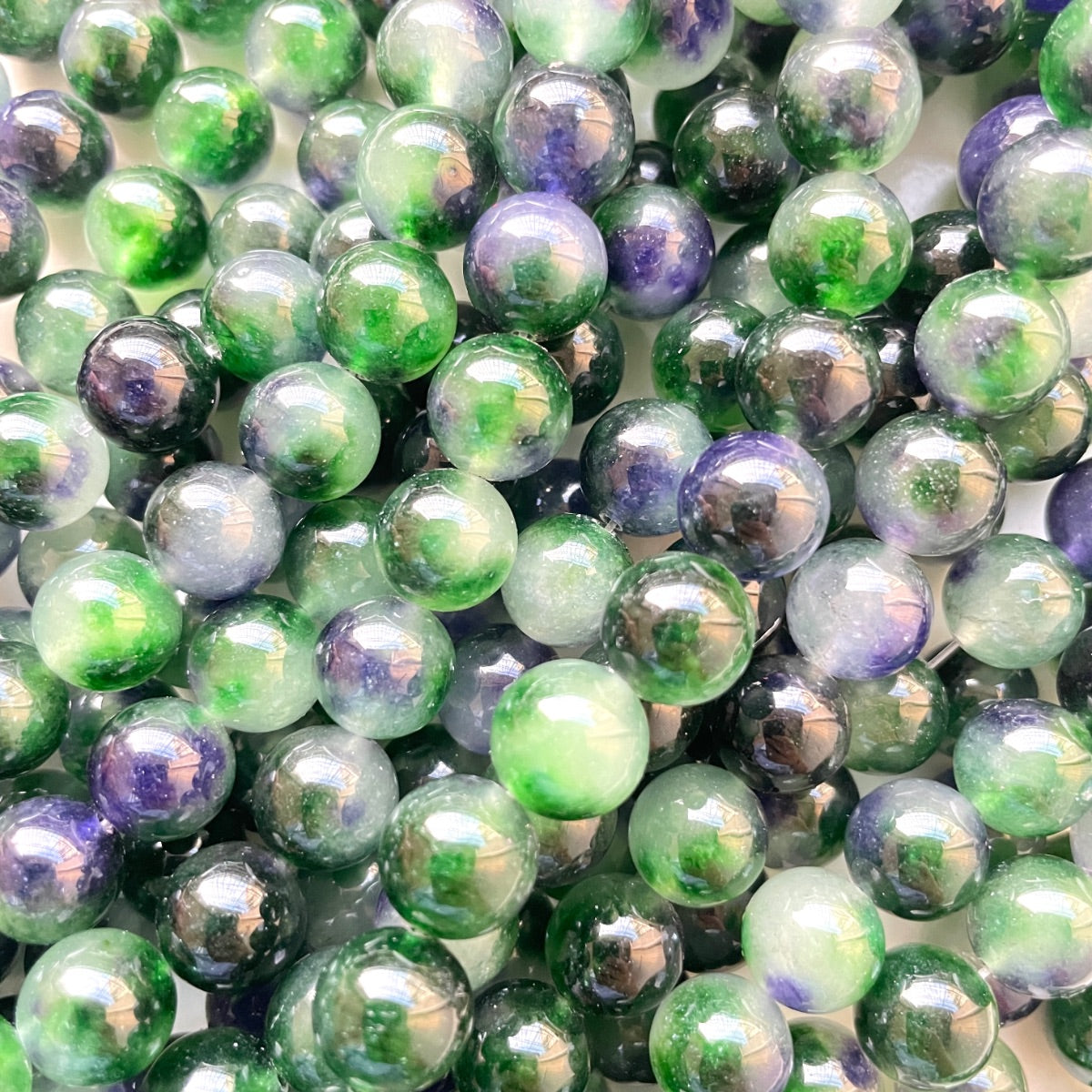 Candy jade beads - Colourful round candy jade beads for jewelry making