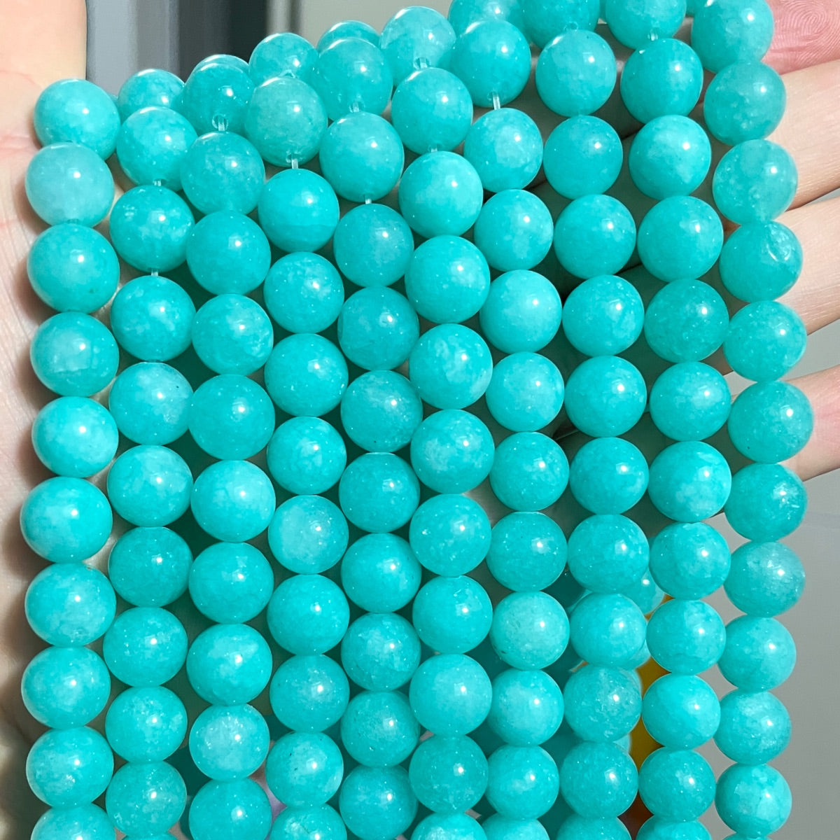 2 Strands/lot 10mm Turquoise Blue Chalcedony Jade Round Stone Beads Stone Beads New Beads Arrivals Round Jade Beads Charms Beads Beyond