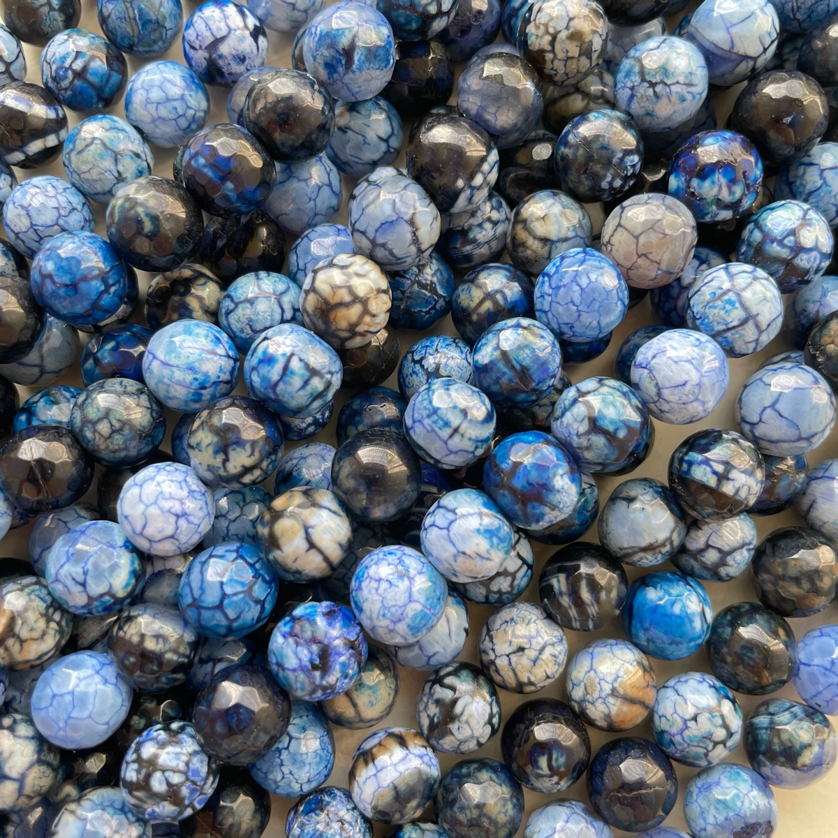 2 Strands/lot 10mm Colorful Cracked Fire Agate Faceted Stone Beads Blue Stone Beads Faceted Agate Beads New Beads Arrivals Charms Beads Beyond