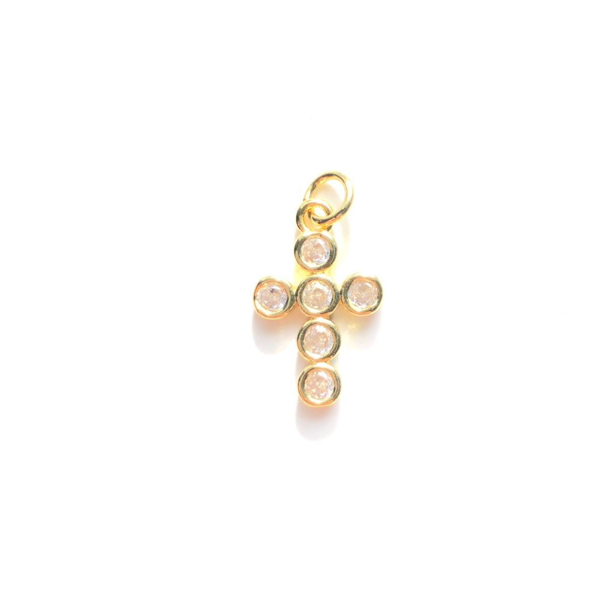 10pcs/lot 17.2*11mm CZ Paved Cross Charms