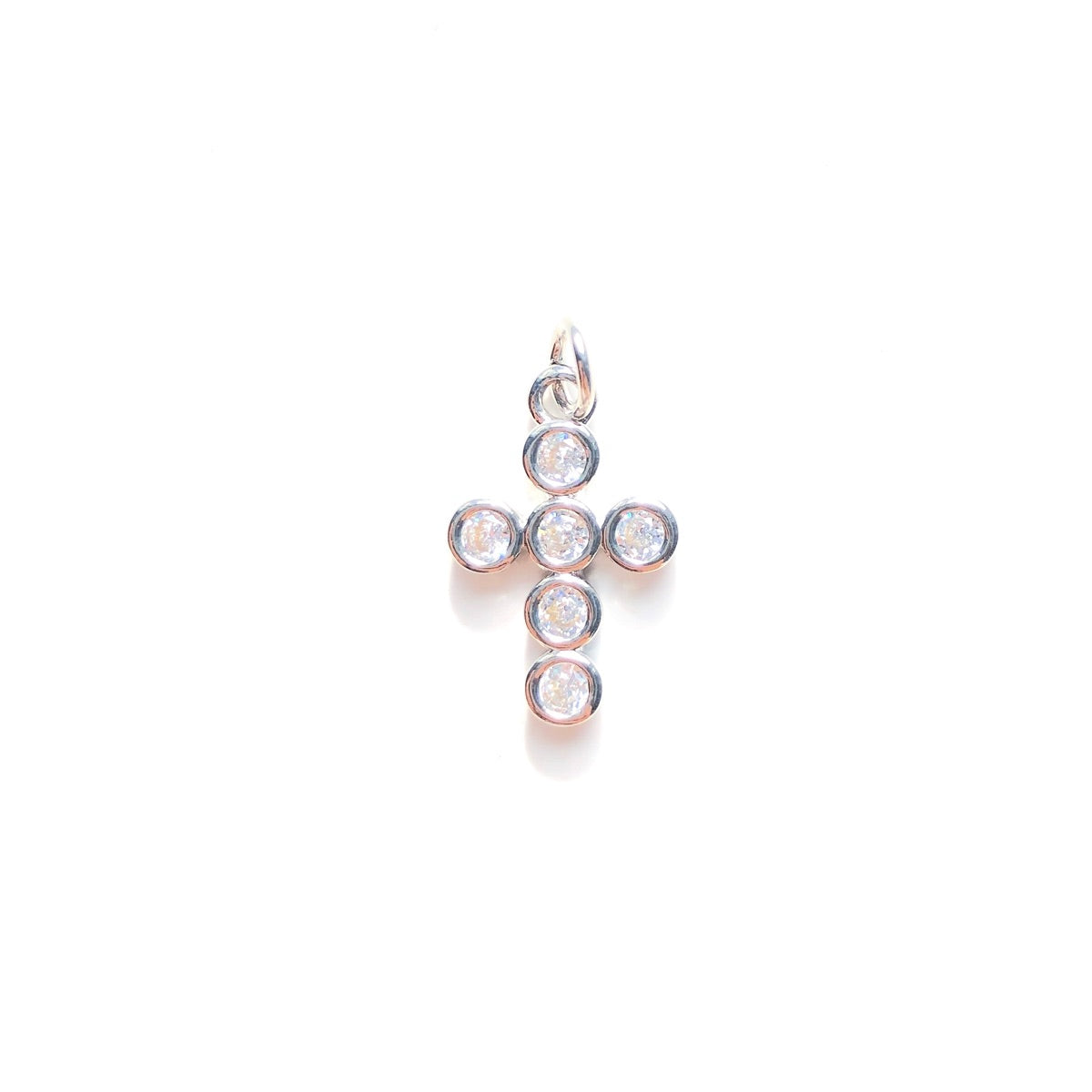 10pcs/lot 17.2*11mm CZ Paved Cross Charms