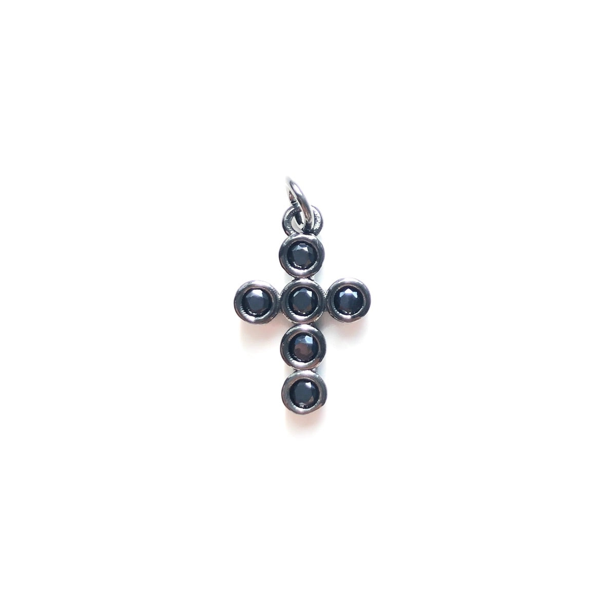10pcs/lot 17.2*11mm CZ Paved Cross Charms