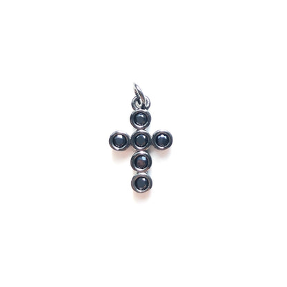 10pcs/lot 17.2*11mm CZ Paved Cross Charms