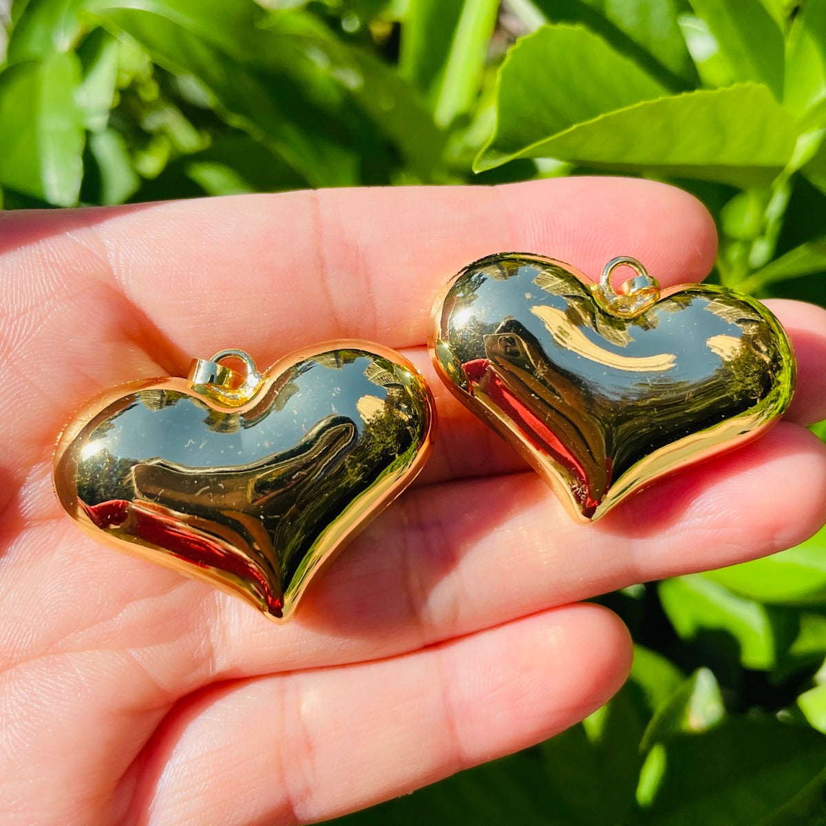10pcs/lot 5 Size Gold-plated Copper 3D Heart Charms 37*27mm CZ Paved Charms Hearts New Charms Arrivals Charms Beads Beyond
