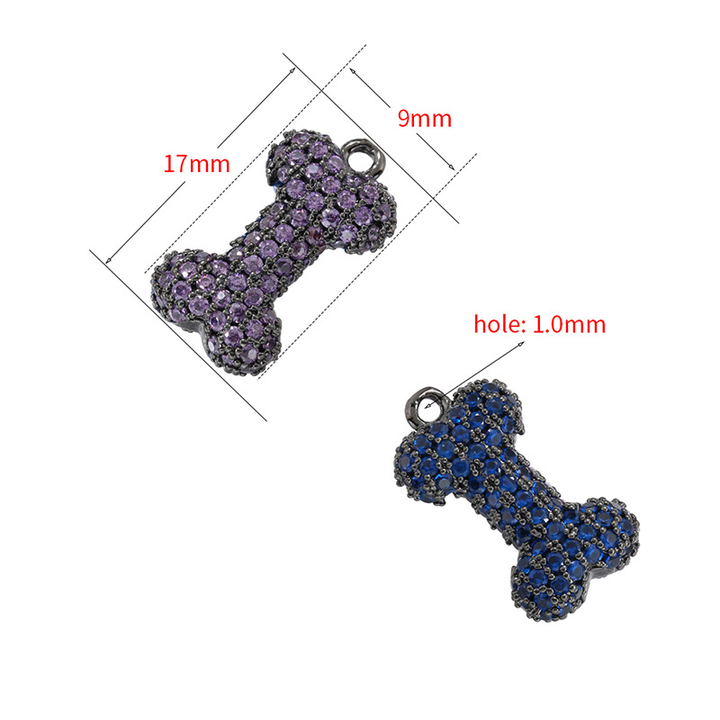 10pcs/lot Colorful CZ Paved 3D Cute Heart Bone Charms CZ Paved Charms Hearts Small Sizes Charms Beads Beyond
