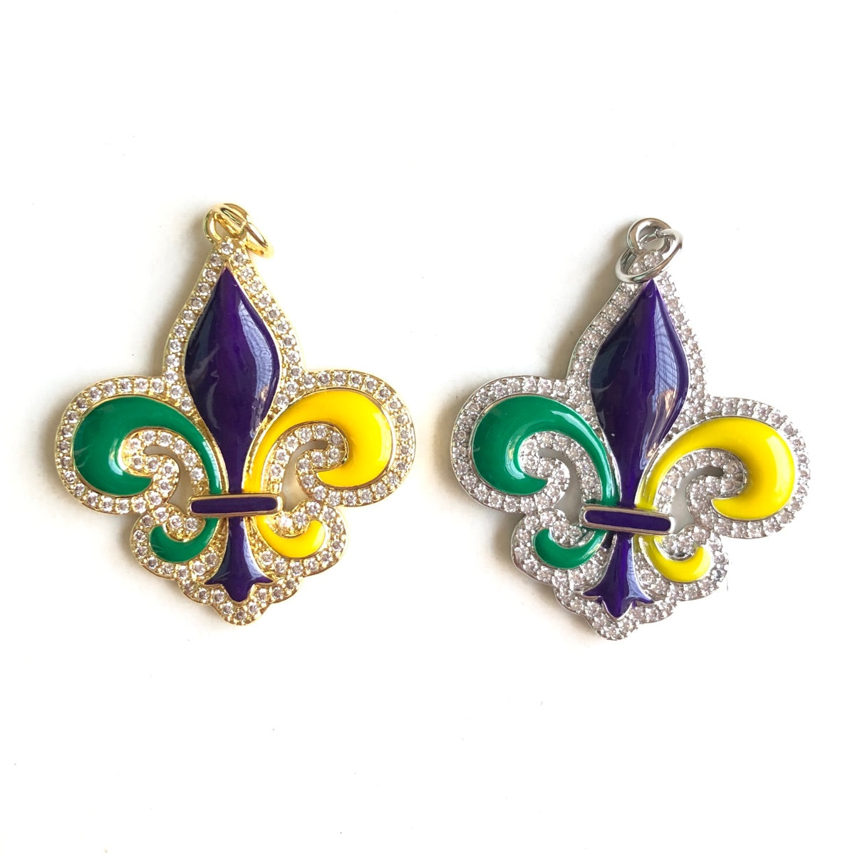 mardi gras nail charms