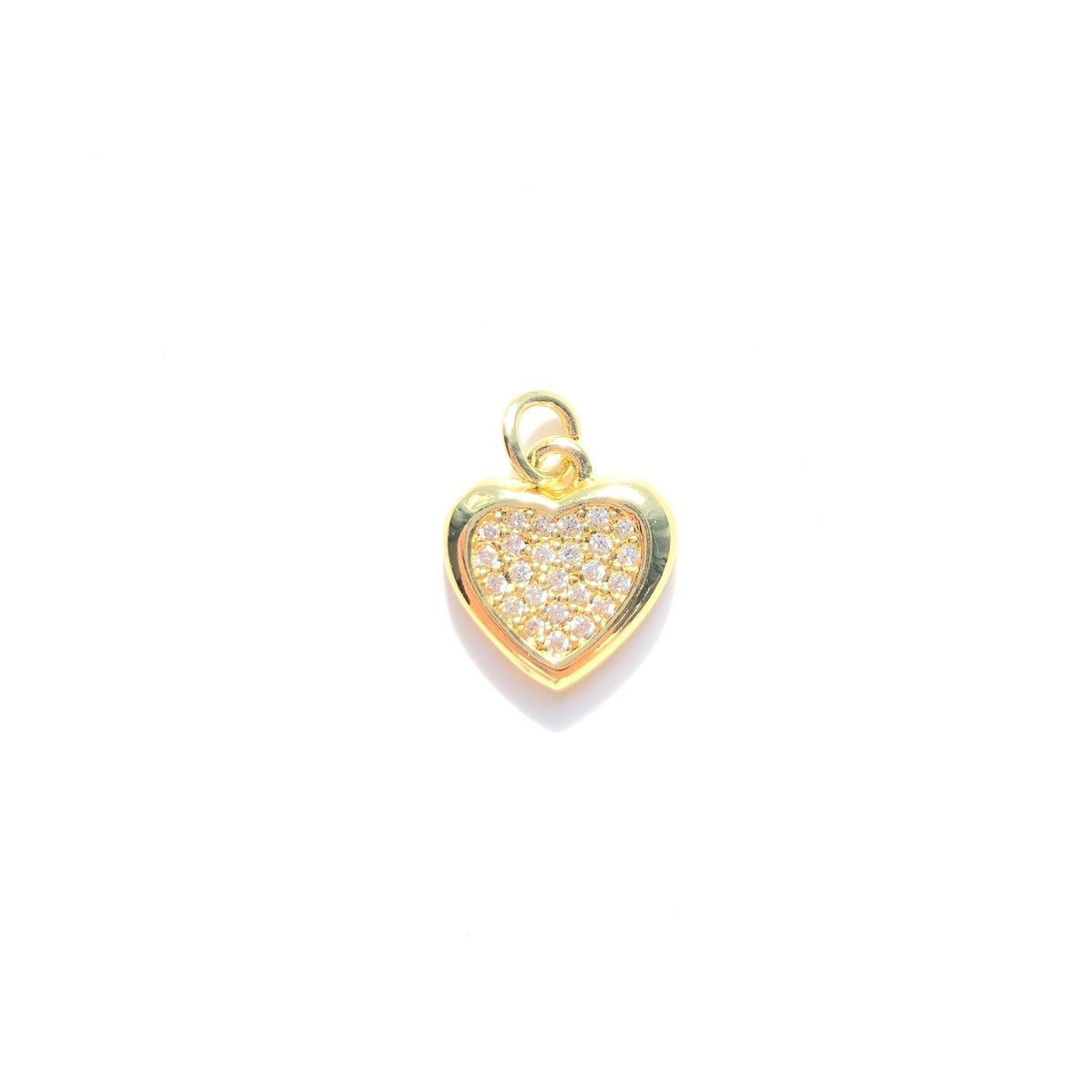 10pcs/lot Mini Size CZ Pave Heart Charm Pendants