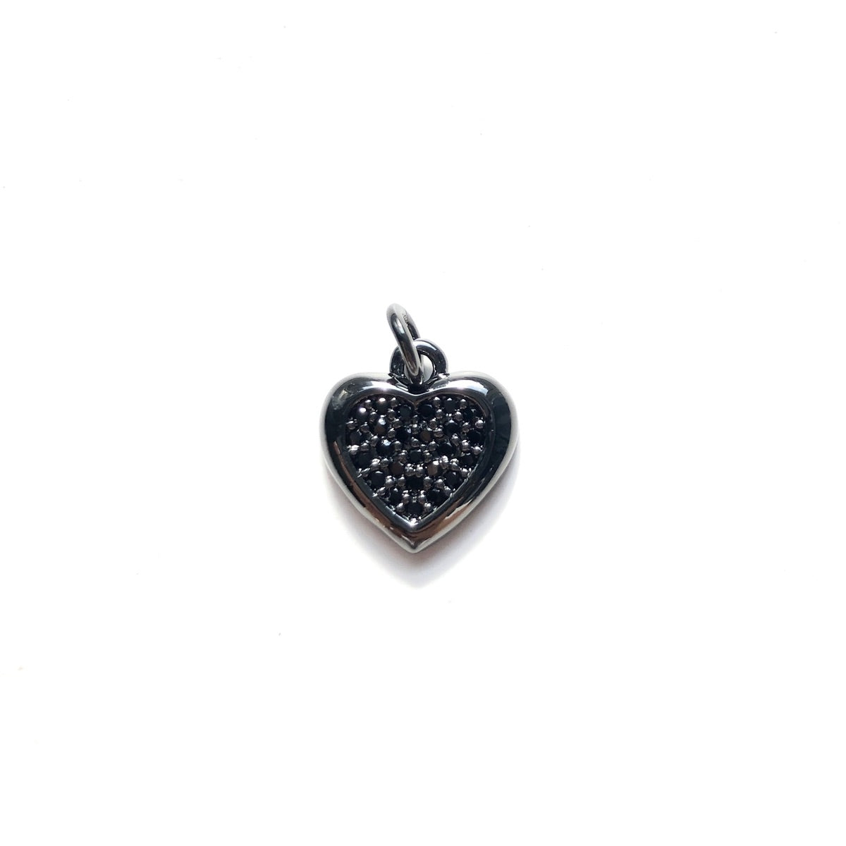 10pcs/lot Mini Size CZ Pave Heart Charm Pendants