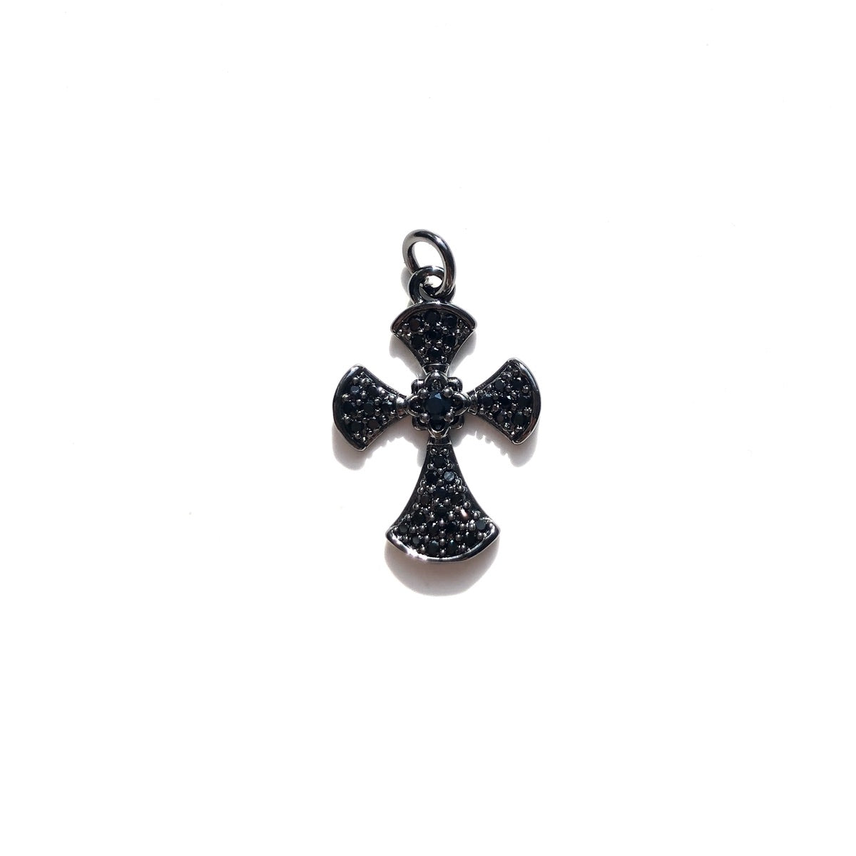10pcs/lot 20.5*14.3mm CZ Paved Cross Charms