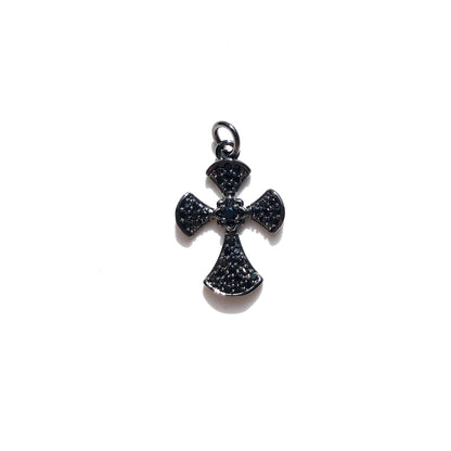 10pcs/lot 20.5*14.3mm CZ Paved Cross Charms