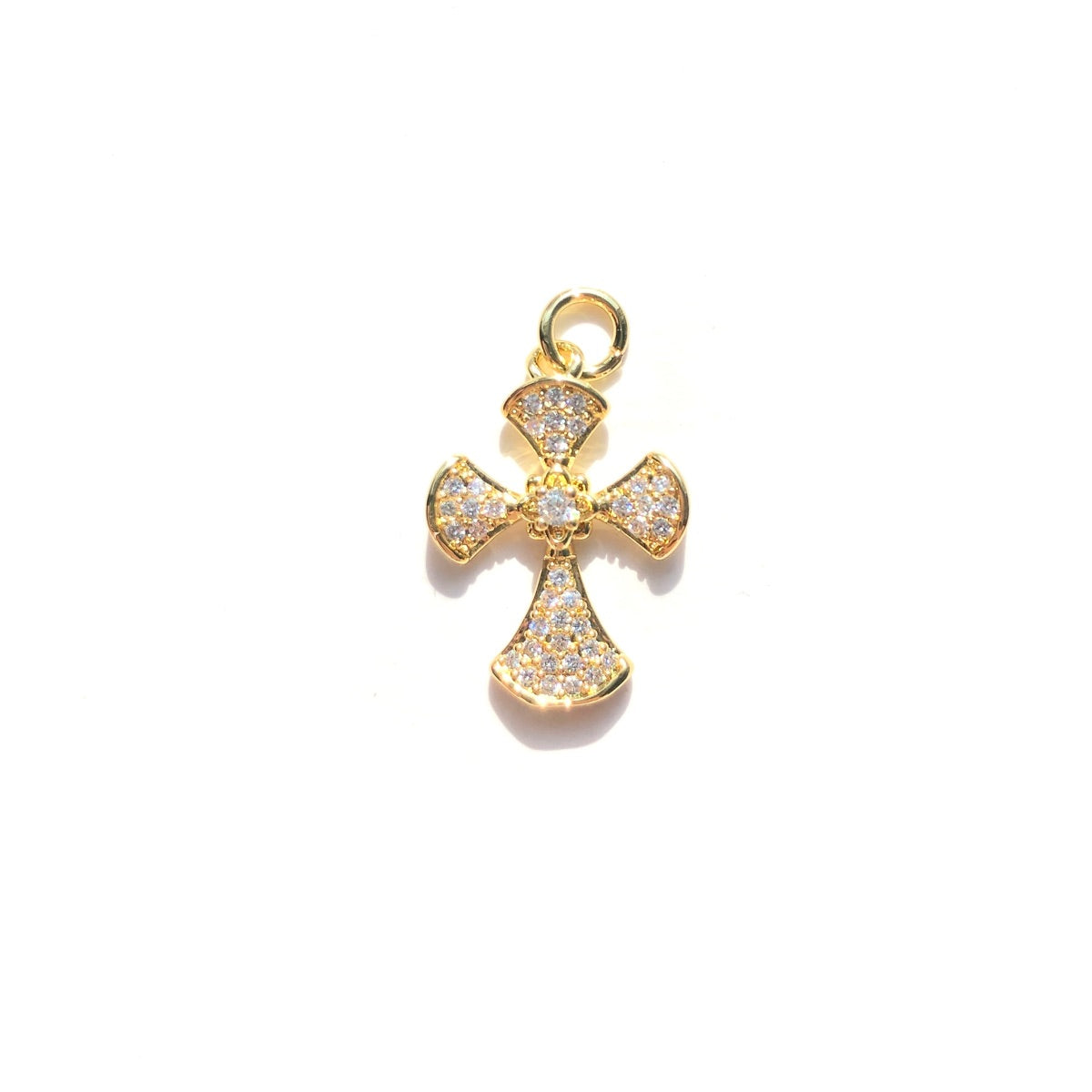 10pcs/lot 20.5*14.3mm CZ Paved Cross Charms