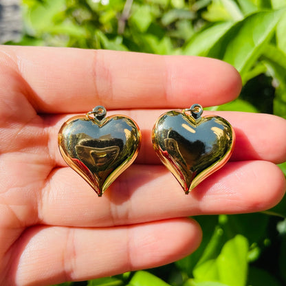 10pcs/lot 5 Size Gold-plated Copper 3D Heart Charms 24*21.5mm CZ Paved Charms Hearts New Charms Arrivals Charms Beads Beyond